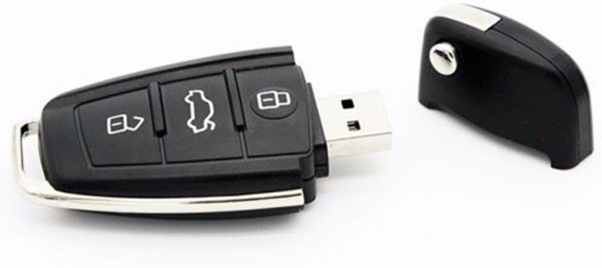 Audi sleutel USB| 32 GB Geheugen | Car Key | Verzamelitem | Musthave | Zilver | Zwart  | Keychain | Sleutelhanger | Auto